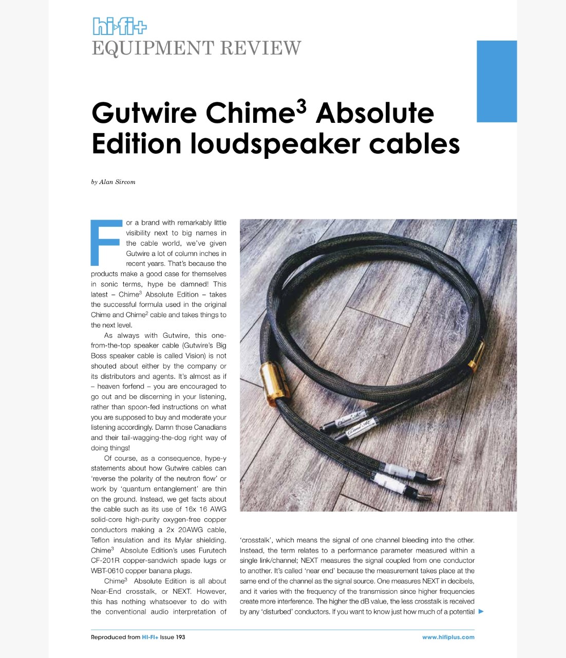 HIFI+193 Chime 3 AE Speaker Cable Review (2)